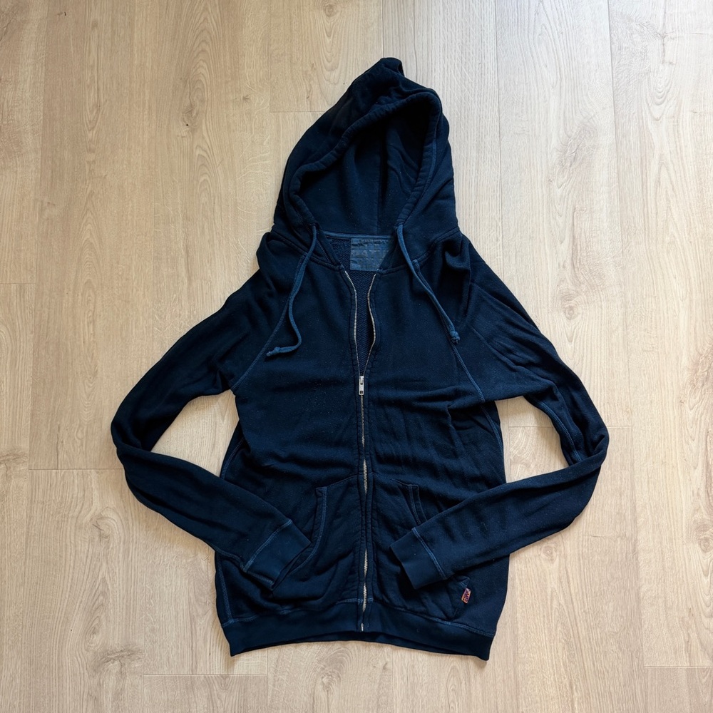 Free City Life Nature Love Navy Blue Zip Hoodie Sweatshirt Sz 1 (S)